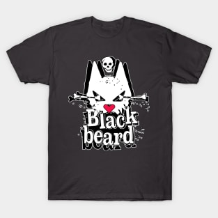 Blackbeard pirate Cat - white T-Shirt